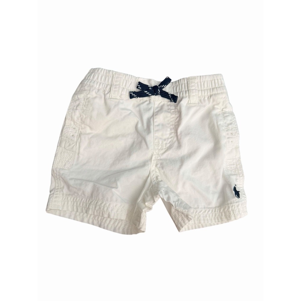 Polo Ralph Lauren Baby Boys Shorts Size 9 Months White 100% Cotton Pony #AA13-1